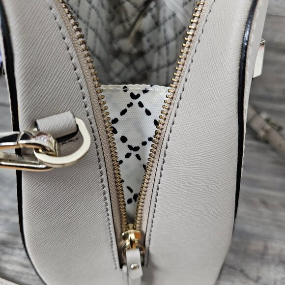 Kate Spade Newbury Lane Felix Saffiano Leather Taupe Cream Shoulder Handbag COA - Picture 10 of 16